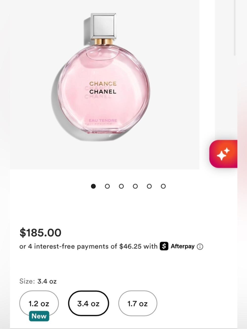 NEW NO BOX SPRAYED ONCE CHANEL Chance Eau Tendre Perfume Fragrance 3.4 OUNCES